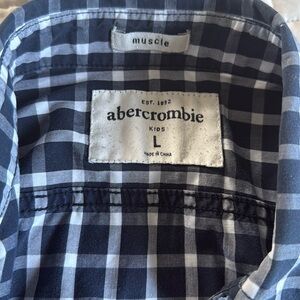 Abercrombie Kids - boys size large - blue check button down - perfect condition